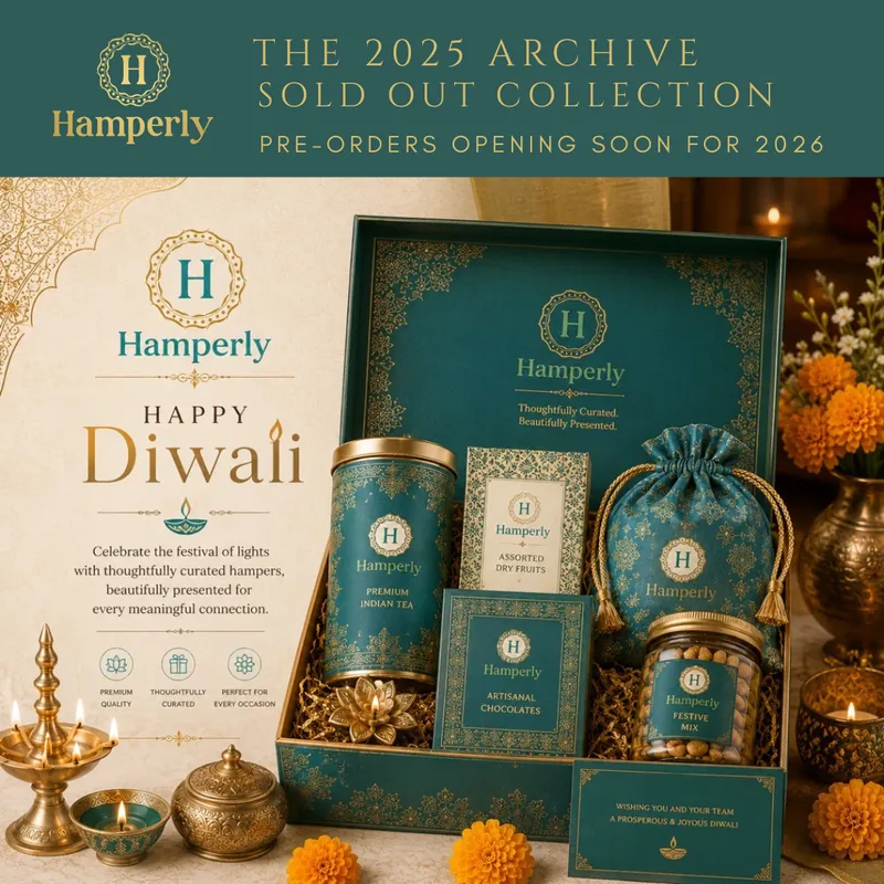 The 2025 Archive sold-out Diwali hamper collection, pre-orders opening soon for 2026