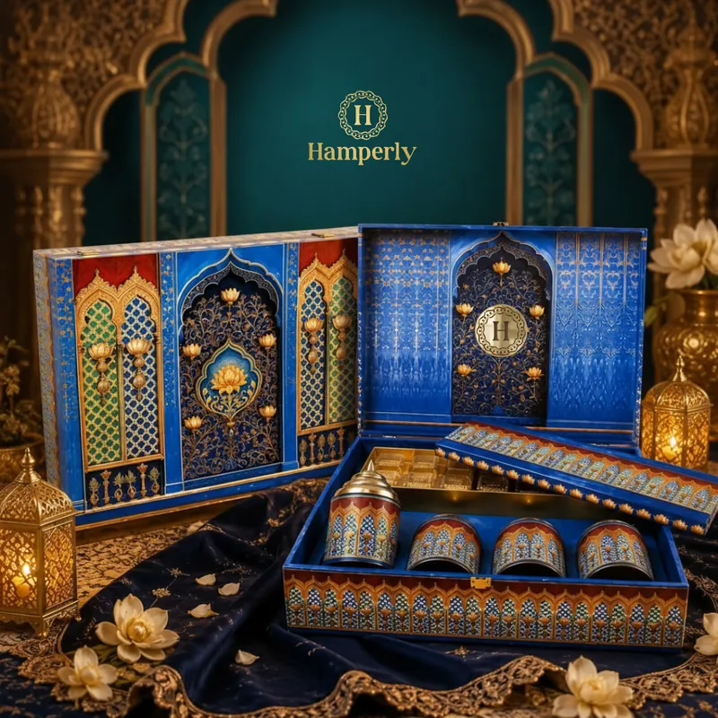 Nawabi Sapphire Jharokha Hamper without sweets