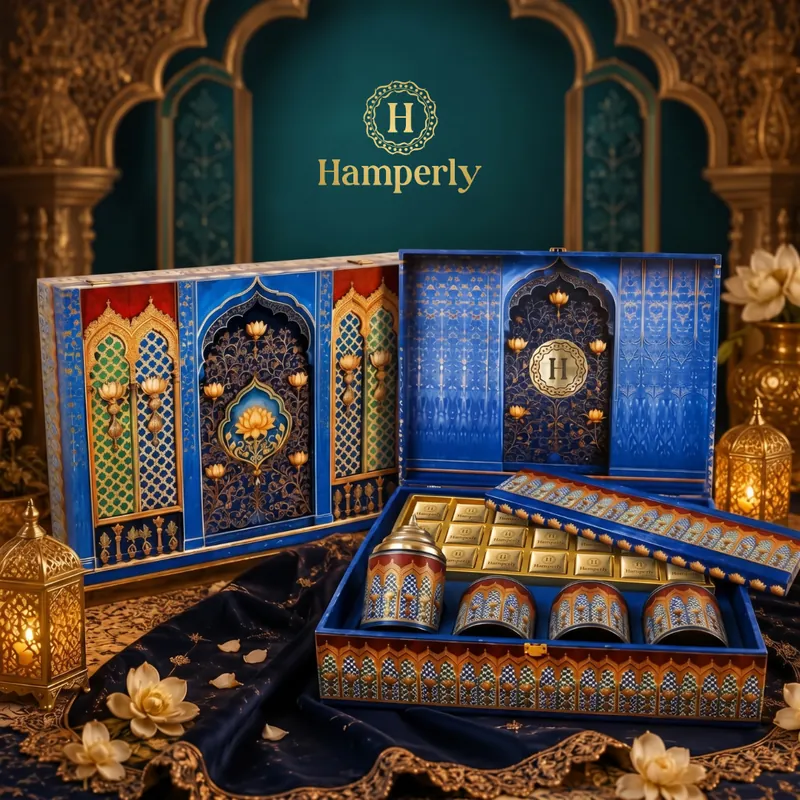 Nawabi Sapphire Jharokha Hamper, a popular choice for corporate gifting in Singapore